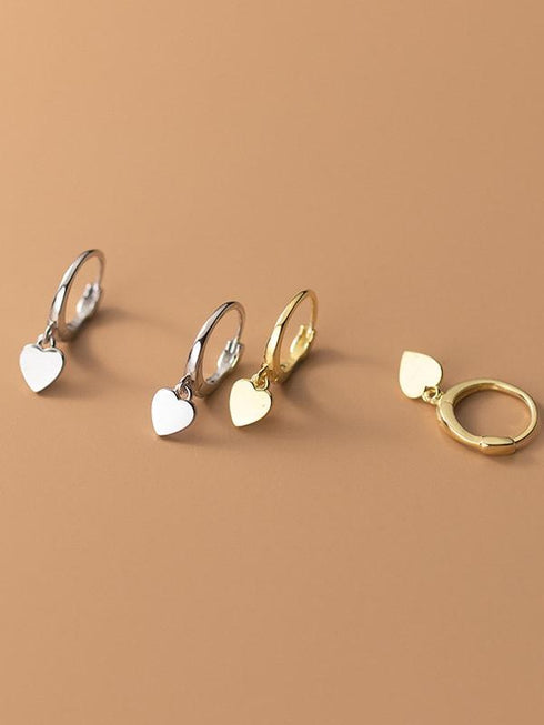 Cercei din argint Inima II (Silver/Gold)